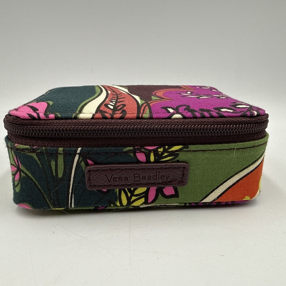 Travel Pill Case - Vera Bradley Mod Jazzy Bloom - 4" x 3" Zippered